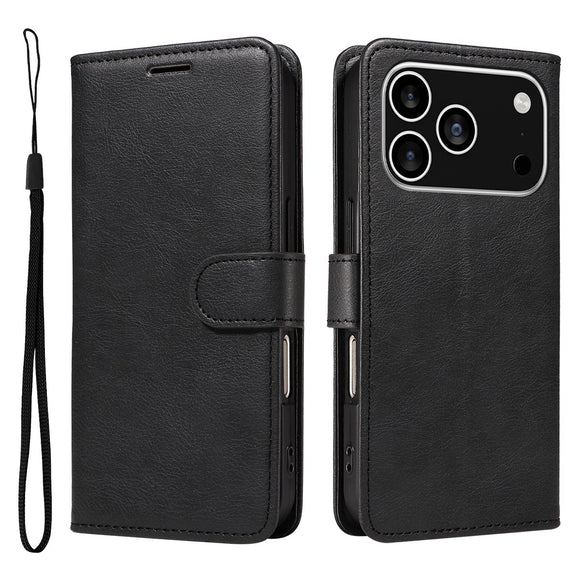 EIDERWOOD iPhone 17 Pro Kunstlæder Cover m. Pung & Strop - Sort