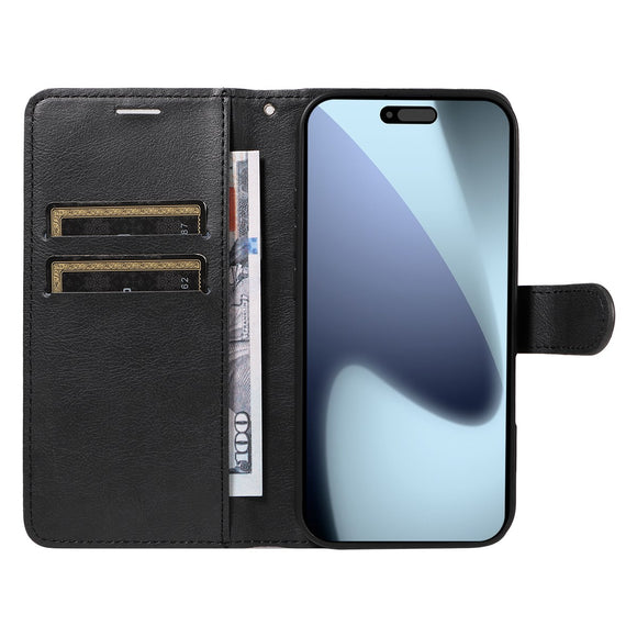 EIDERWOOD iPhone 17 Pro Kunstlæder Cover m. Pung & Strop - Sort