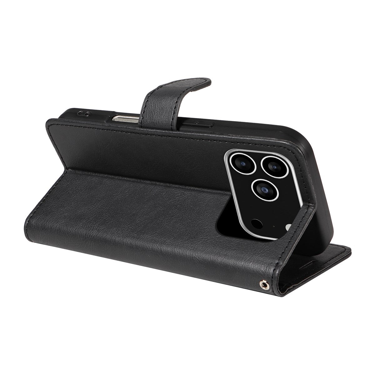 EIDERWOOD iPhone 17 Pro Kunstlæder Cover m. Pung & Strop - Sort