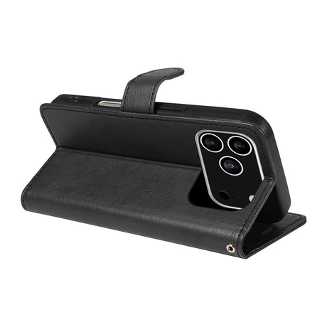 EIDERWOOD iPhone 17 Pro Kunstlæder Cover m. Pung & Strop - Sort