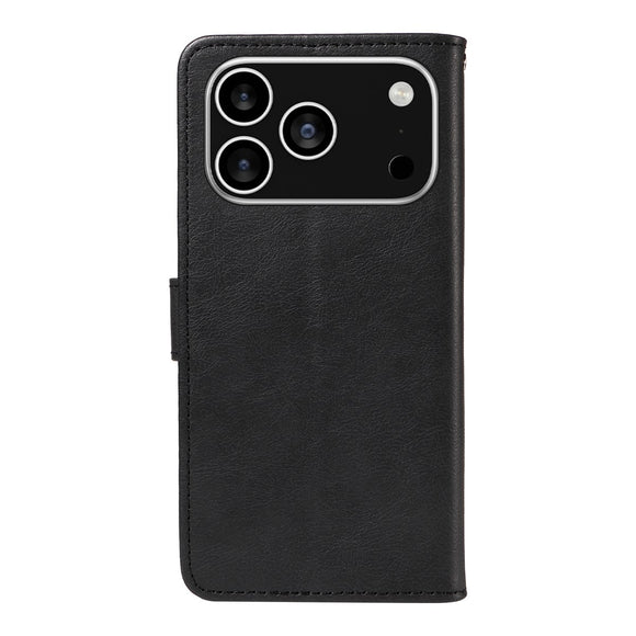 EIDERWOOD iPhone 17 Pro Kunstlæder Cover m. Pung & Strop - Sort