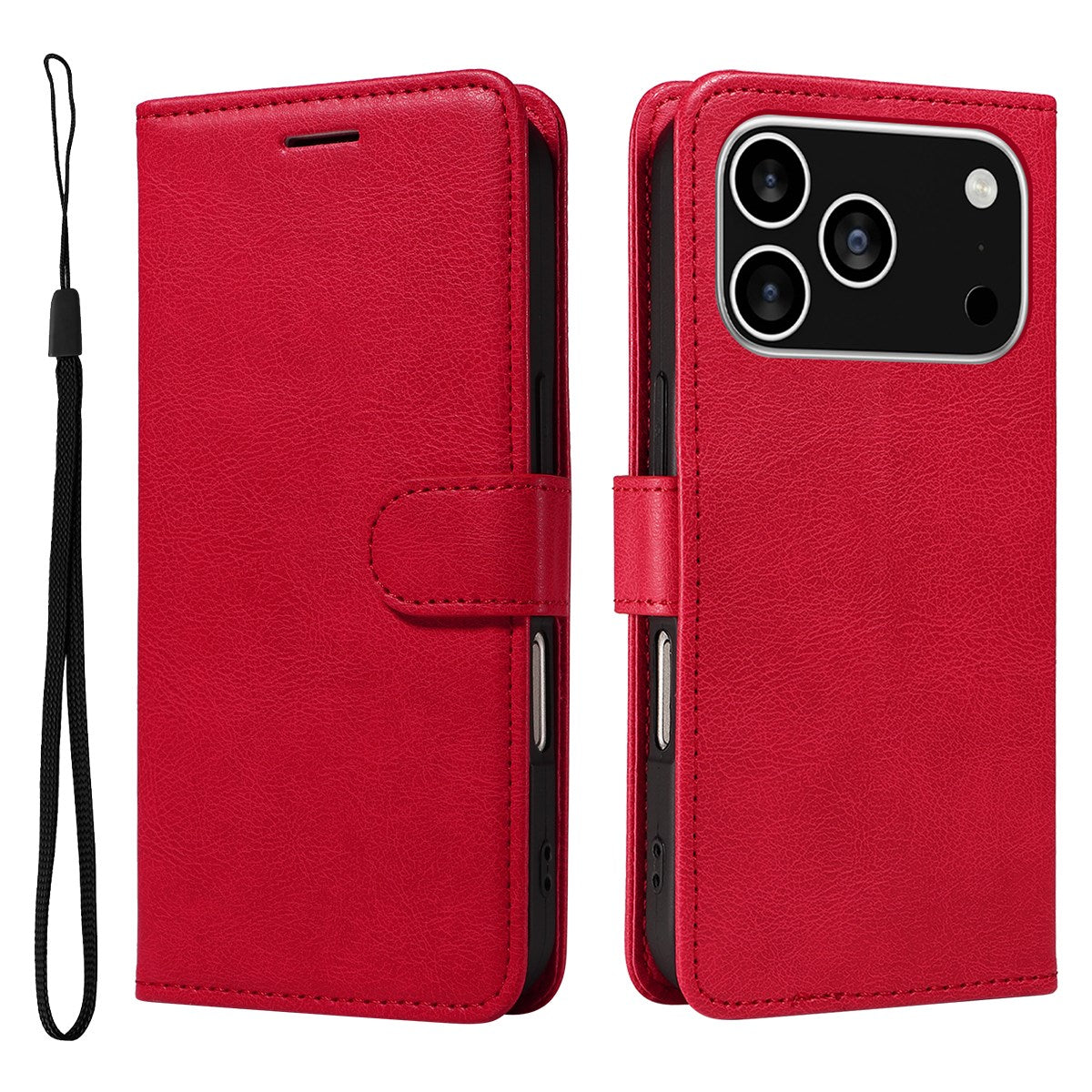 EIDERWOOD iPhone 17 Pro Kunstlæder Cover m. Pung & Strop - Rød