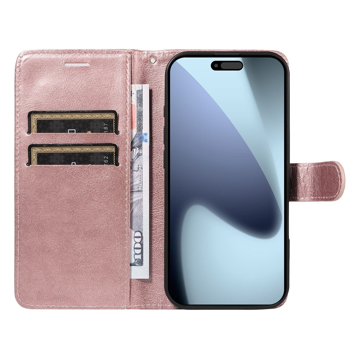 EIDERWOOD iPhone 17 Pro Kunstlæder Cover m. Pung & Strop - Rose Gold