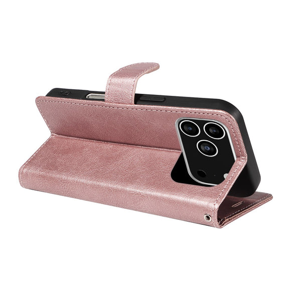 EIDERWOOD iPhone 17 Pro Kunstlæder Cover m. Pung & Strop - Rose Gold