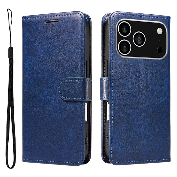 EIDERWOOD iPhone 17 Pro Kunstlæder Cover m. Pung & Strop - Blå