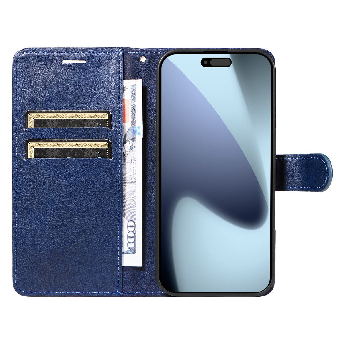 EIDERWOOD iPhone 17 Pro Kunstlæder Cover m. Pung & Strop - Blå
