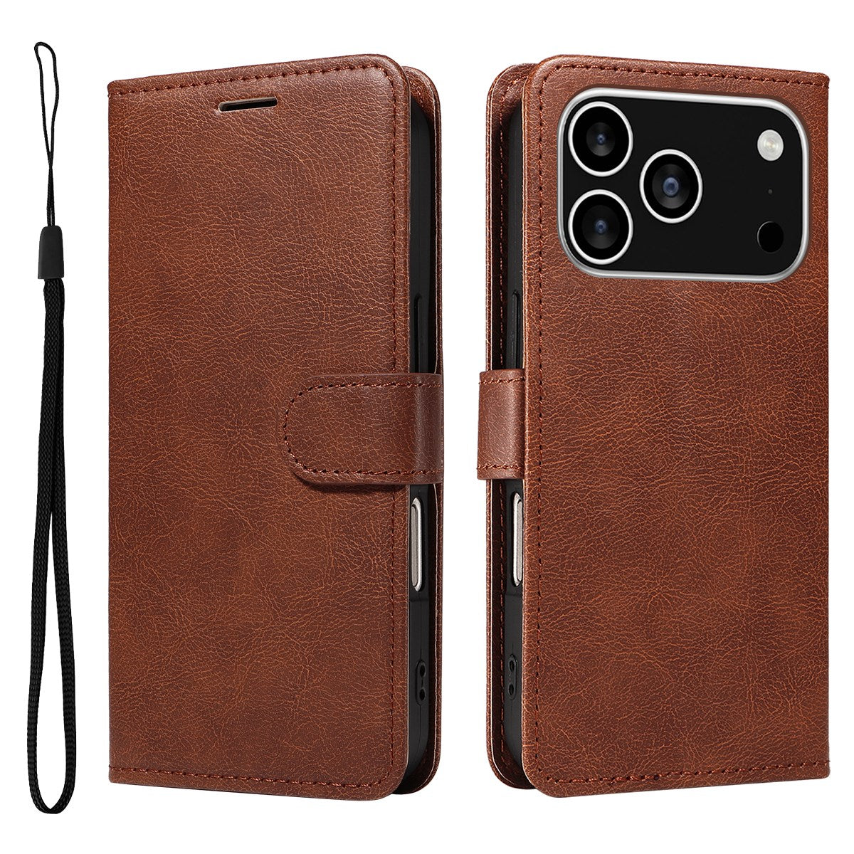 EIDERWOOD iPhone 17 Pro Kunstlæder Cover m. Pung & Strop - Brun
