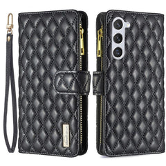 Samsung Galaxy S23 Læder Flip Cover m. Strop & 9 Kortholdere - Sort