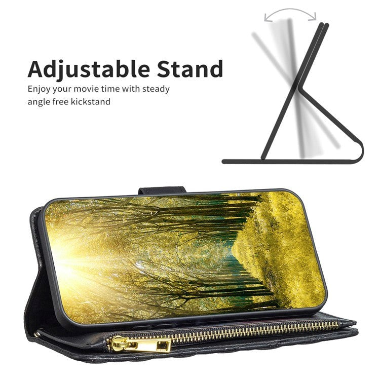 Samsung Galaxy S23 Læder Flip Cover m. Strop & 9 Kortholdere - Sort