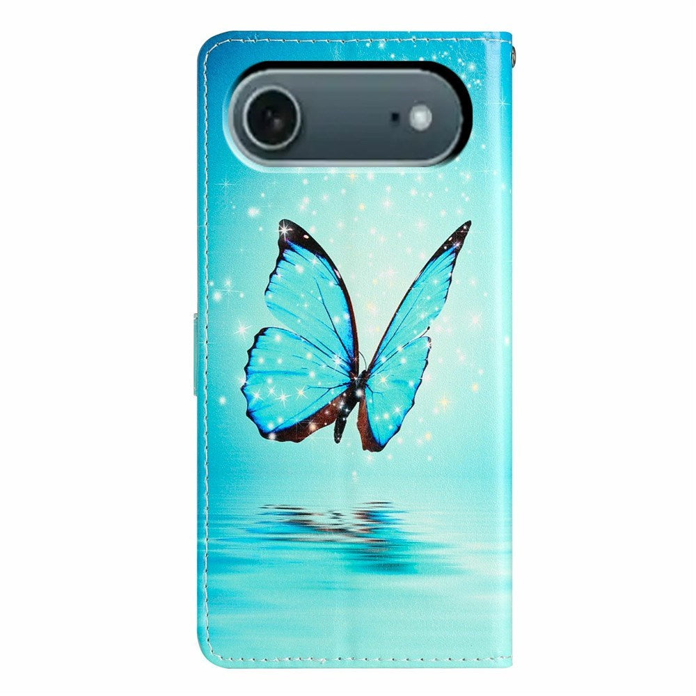 EIDERWOOD iPhone Air Imiteret Læder Cover m. Pung & Strop - Sommerfugl