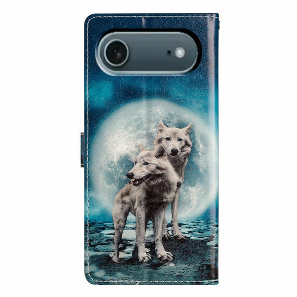EIDERWOOD iPhone Air Imiteret Læder Cover m. Pung & Strop - Ulve