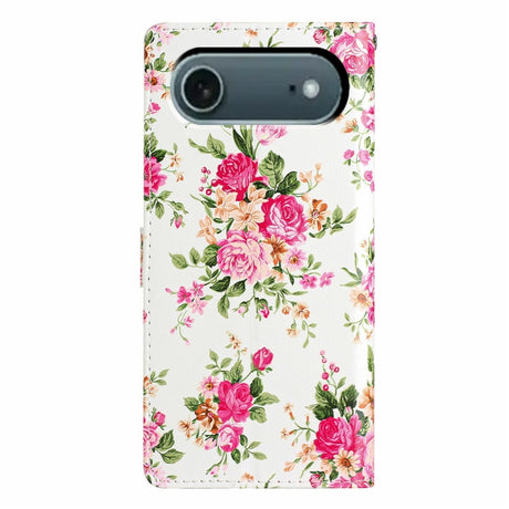 EIDERWOOD iPhone Air Imiteret Læder Cover m. Pung & Strop - Blomster