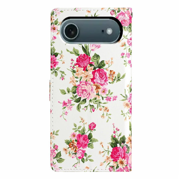 EIDERWOOD iPhone Air Imiteret Læder Cover m. Pung & Strop - Blomster
