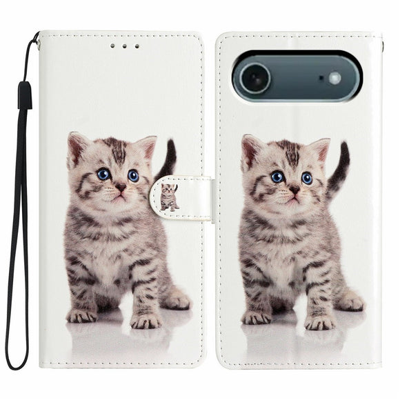 EIDERWOOD iPhone Air Imiteret Læder Cover m. Pung & Strop - Kattekilling