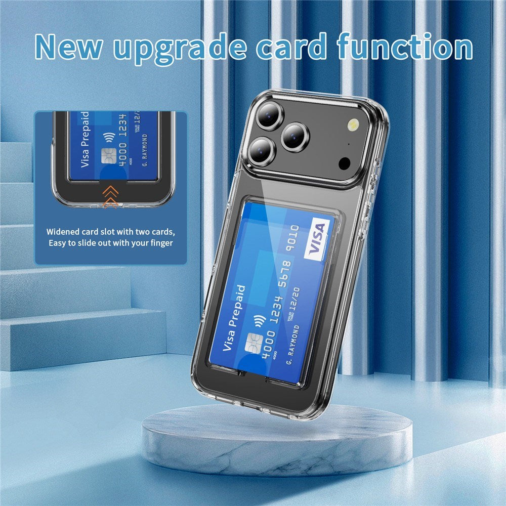 iPhone 18 Pro / 17 Pro EIDERWOOD Hybrid Plast Cover m. Kortlomme - Gennemsigtig