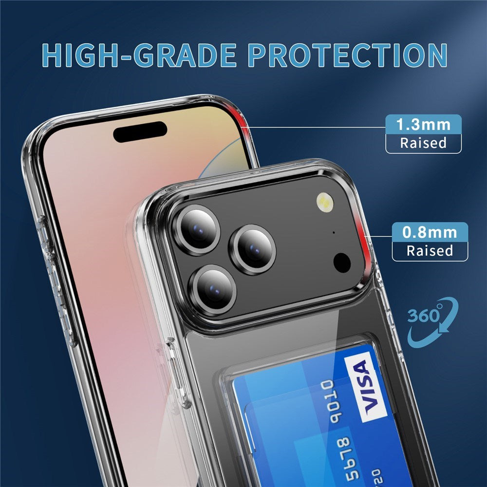 iPhone 18 Pro / 17 Pro EIDERWOOD Hybrid Plast Cover m. Kortlomme - Gennemsigtig