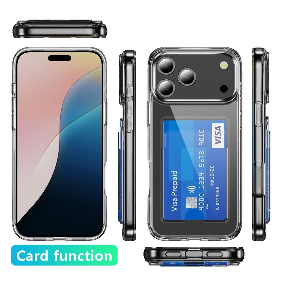 iPhone 18 Pro / 17 Pro EIDERWOOD Hybrid Plast Cover m. Kortlomme - Gennemsigtig