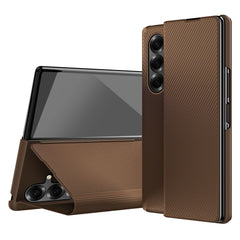 EIDERWOOD Samsung Galaxy Z Fold7 Kunstlæder Flip Cover m. Tekstur & Ståfunktion - Brun