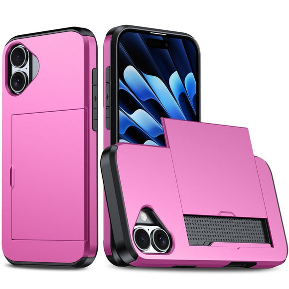 EIDERWOOD iPhone 17 Hybrid Cover m. Kortholder - Lyserød