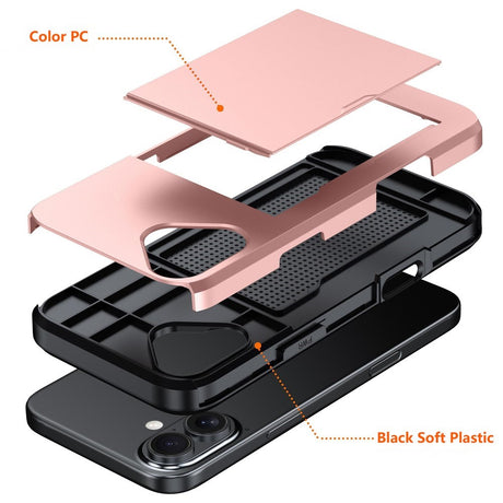 EIDERWOOD iPhone 17 Hybrid Cover m. Kortholder - Lyserød