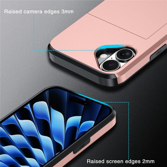 EIDERWOOD iPhone 17 Hybrid Cover m. Kortholder - Mørkeblå