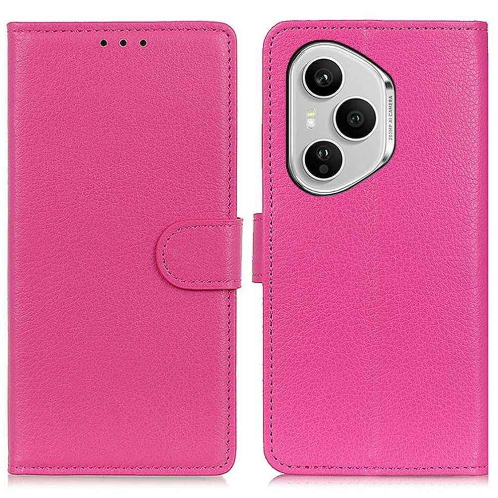 EIDERWOOD Honor 400 Pro Kunstlæder Flip Cover m. Kortholder & Ståfunktion - Lyserød
