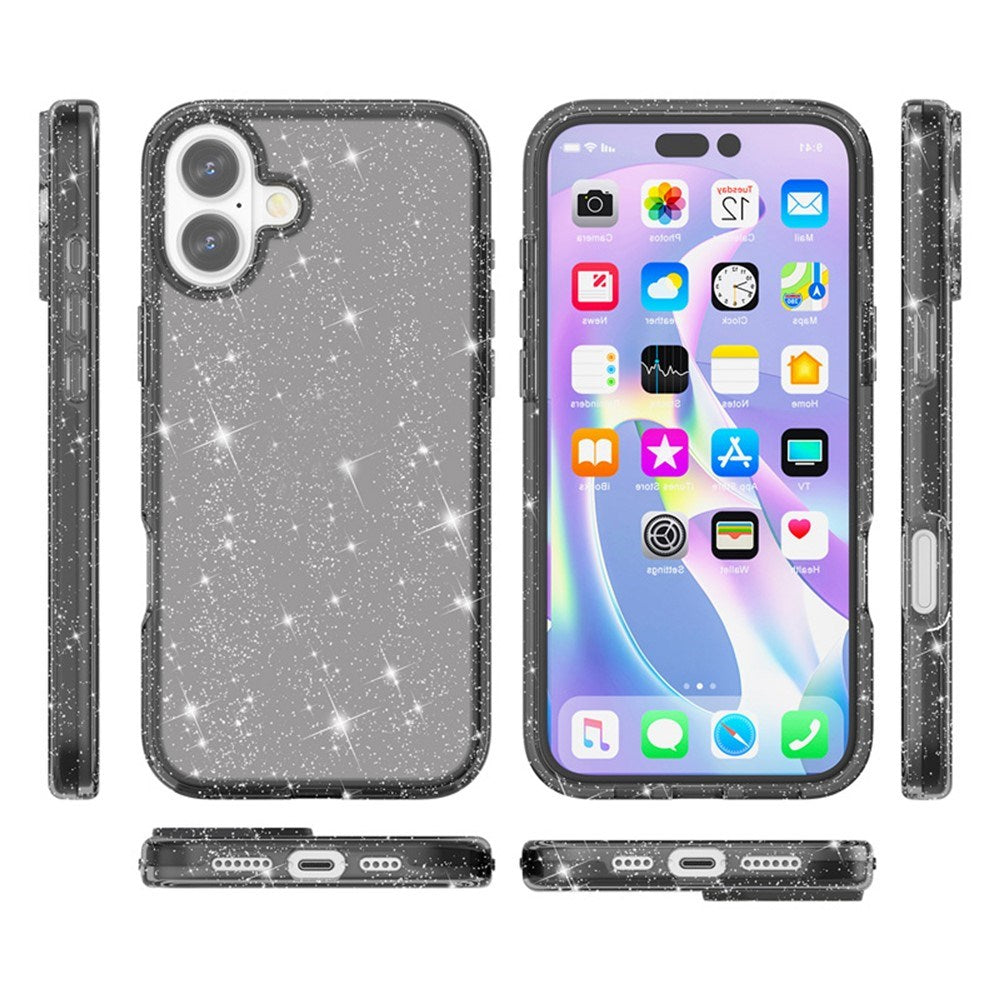 EIDERWOOD iPhone 17 Hybrid Plastik Cover - Sort Glitter