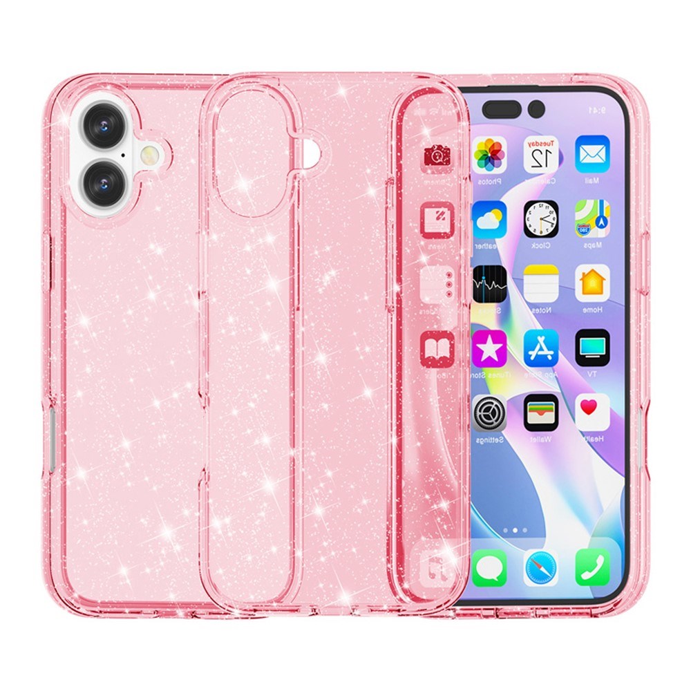 EIDERWOOD iPhone 17 Hybrid Plastik Cover - Lyserød Glitter