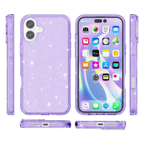 EIDERWOOD iPhone 17 Hybrid Plastik Cover - Lilla Glitter