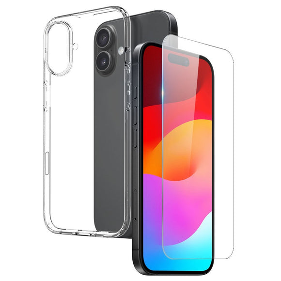 NORTHJO iPhone 17 2-i-1 Beskyttelsessæt m. Fleksibelt Plastik Cover & Hærdet Skærmbeskyttelsesglas - Gennemsigtig