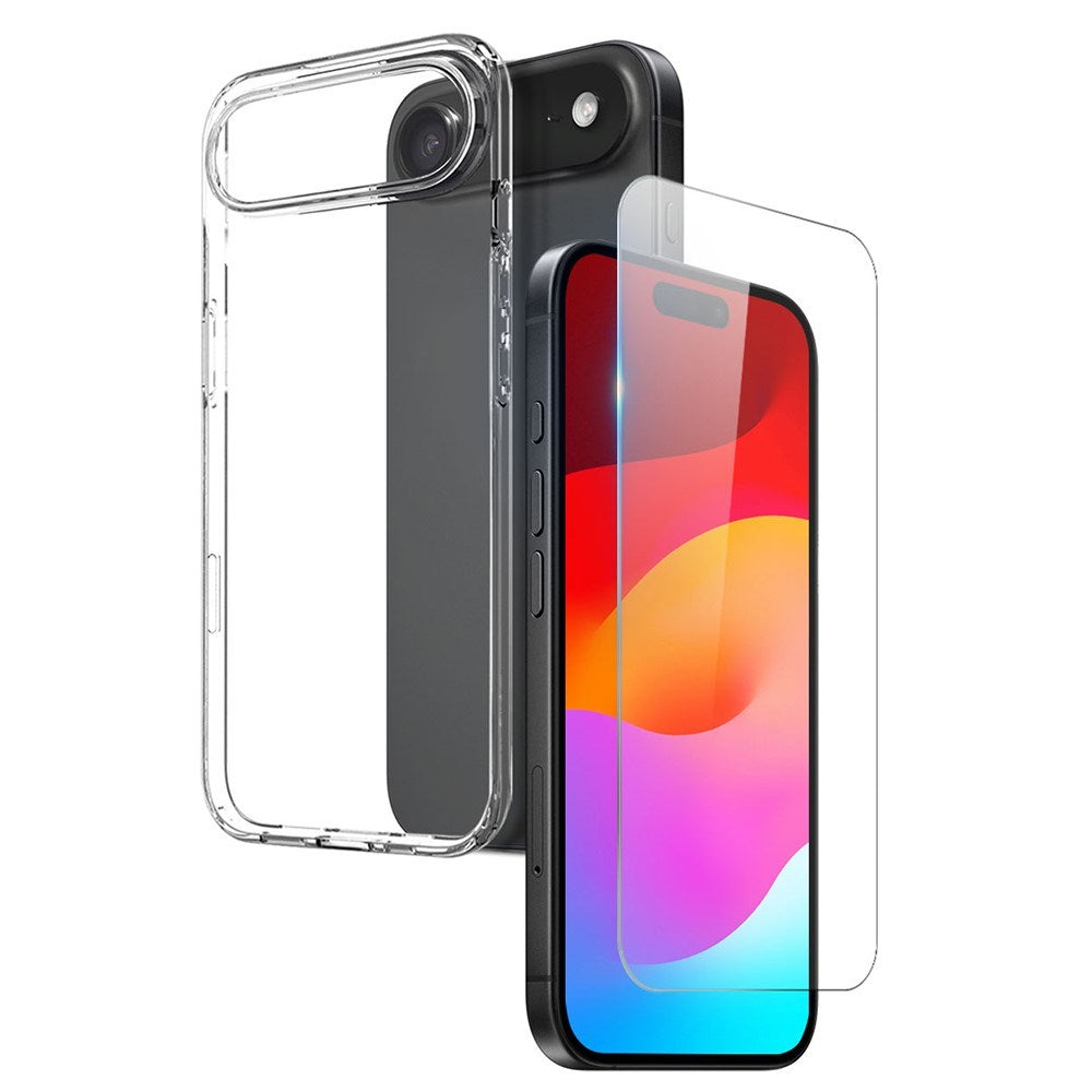 NORTHJO iPhone Air 2-i-1 Beskyttelsessæt m. Fleksibelt Plastik Cover & Hærdet Skærmbeskyttelsesglas - Gennemsigtig