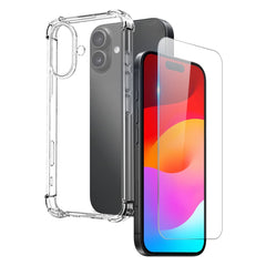 NORTHJO iPhone 17 2-i-1 Beskyttelsessæt m. Stødabsorberende Fleksibelt Plastik Cover & Hærdet Skærmbeskyttelsesglas - Gennemsigtig