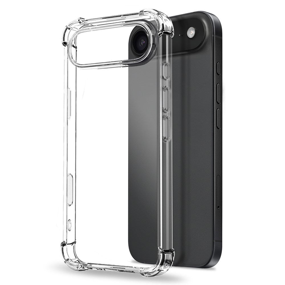 NORTHJO iPhone Air 2-i-1 Beskyttelsessæt m. Stødabsorberende Fleksibelt Plastik Cover & Hærdet Skærmbeskyttelsesglas - Gennemsigtig