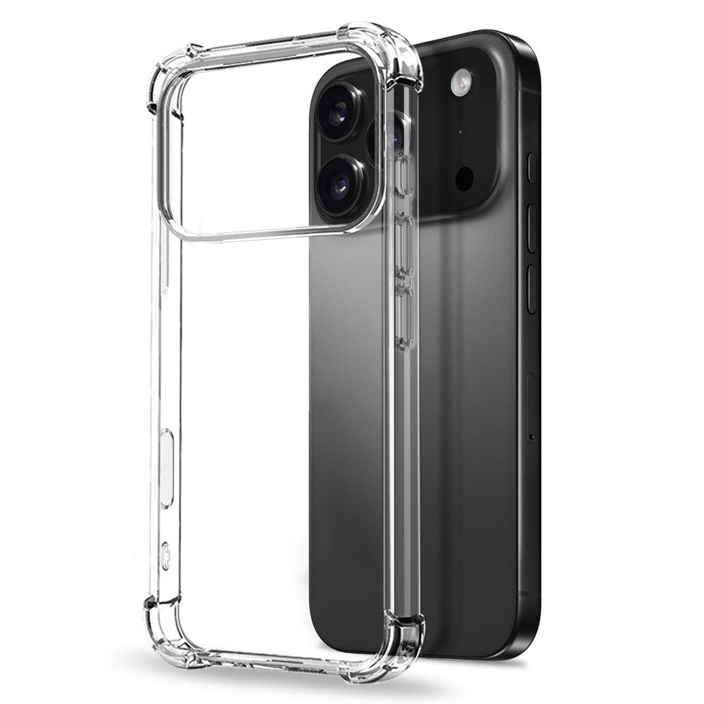 NORTHJO iPhone 17 Pro Max 2-i-1 Beskyttelsessæt m. Stødabsorberende Fleksibelt Plastik Cover & Hærdet Skærmbeskyttelsesglas - Gennemsigtig