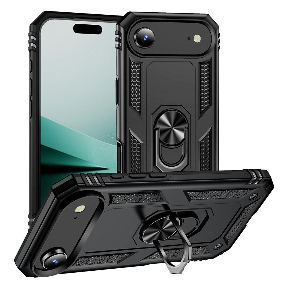 EIDERWOOD iPhone Air Hybrid Håndværker Cover m. Kickstand - Sort