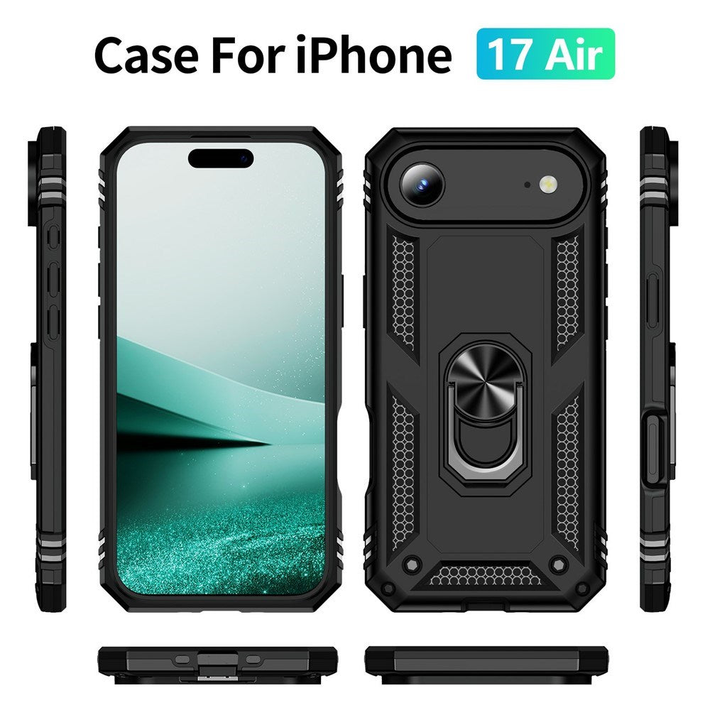 EIDERWOOD iPhone Air Hybrid Håndværker Cover m. Kickstand - Sort