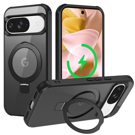 EIDERWOOD Google Pixel 10 / 10 Pro / 9 / 9 Pro Hybrid Cover m. Kickstand - MagSafe Kompatibel - Sort