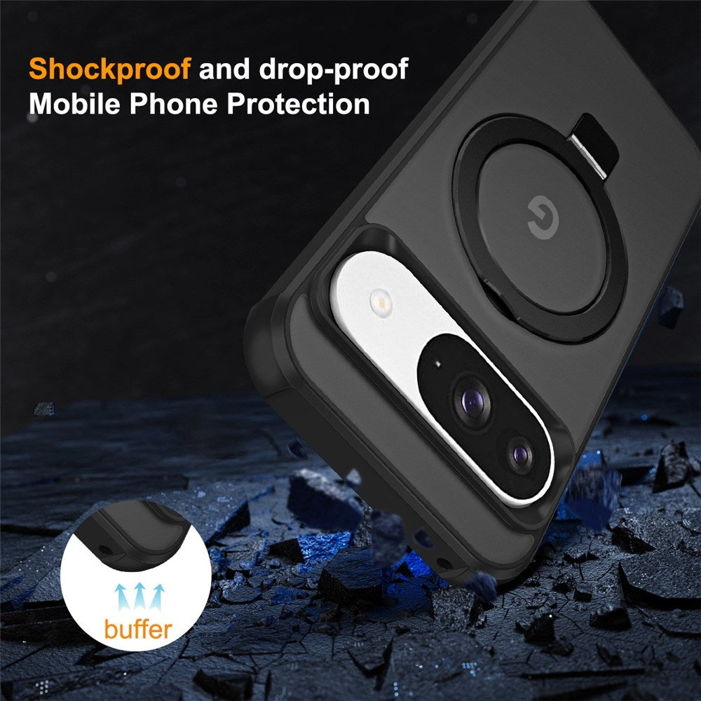 EIDERWOOD Google Pixel 10 / 10 Pro / 9 / 9 Pro Hybrid Cover m. Kickstand - MagSafe Kompatibel - Sort