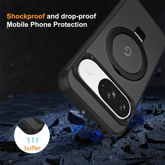 EIDERWOOD Google Pixel 10 / 10 Pro / 9 / 9 Pro Hybrid Cover m. Kickstand - MagSafe Kompatibel - Sort