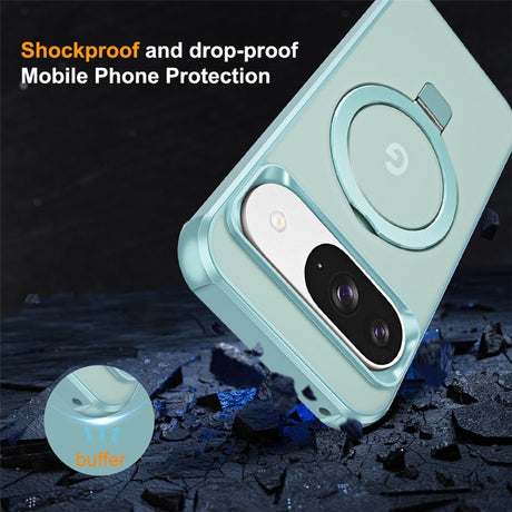 EIDERWOOD Google Pixel 10 / 10 Pro / 9 / 9 Pro Hybrid Cover m. Kickstand - MagSafe Kompatibel - Lyseblå