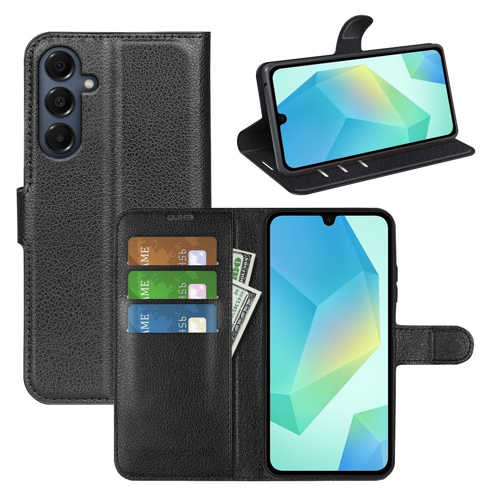 EIDERWOOD Samsung Galaxy A17 (5G) Litchi Kunstlæder Cover m. Pung - Sort