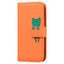 iPhone 17e / 16e Kunstlæder Flip Cover m. Figur - Orange