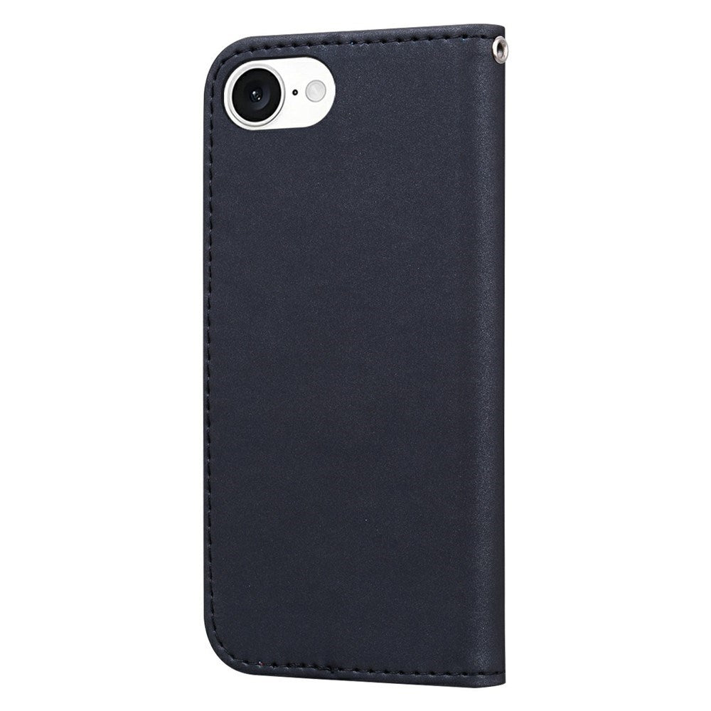 iPhone 17e / 16e Kunstlæder Flip Cover m. Figur - Sort