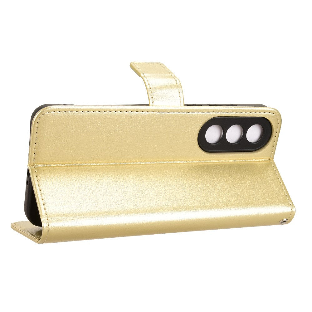 EIDERWOOD OnePlus Nord 5 Kunstlæder Flip Cover m. Strop - Guld
