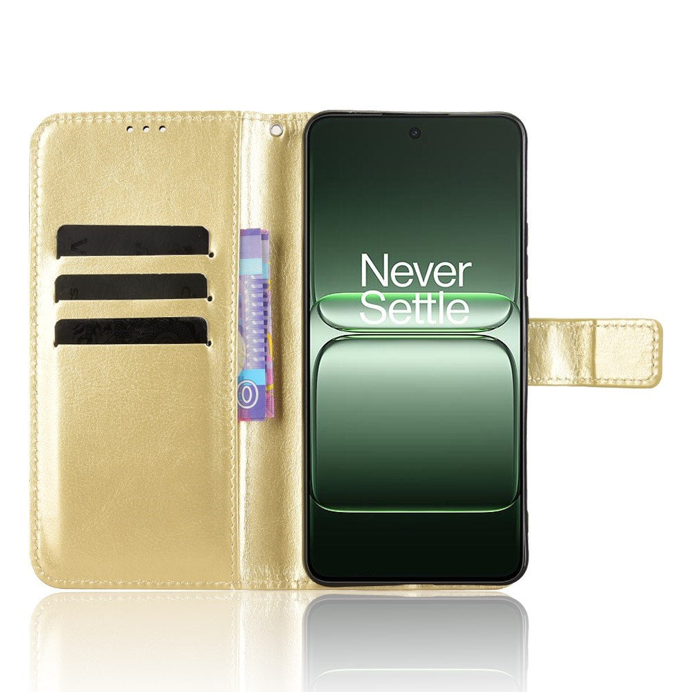 EIDERWOOD OnePlus Nord CE5 Kunstlæder Flip Cover m. Strop - Guld