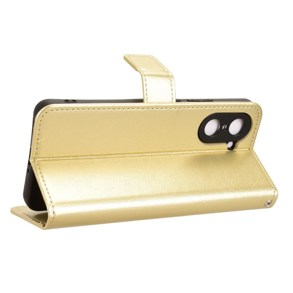 EIDERWOOD OnePlus Nord CE5 Kunstlæder Flip Cover m. Strop - Guld