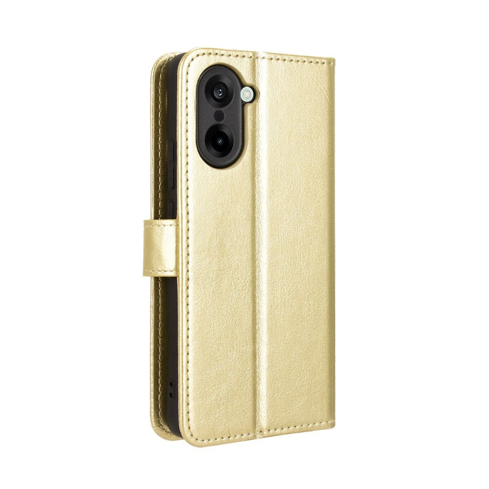 EIDERWOOD OnePlus Nord CE5 Kunstlæder Flip Cover m. Strop - Guld