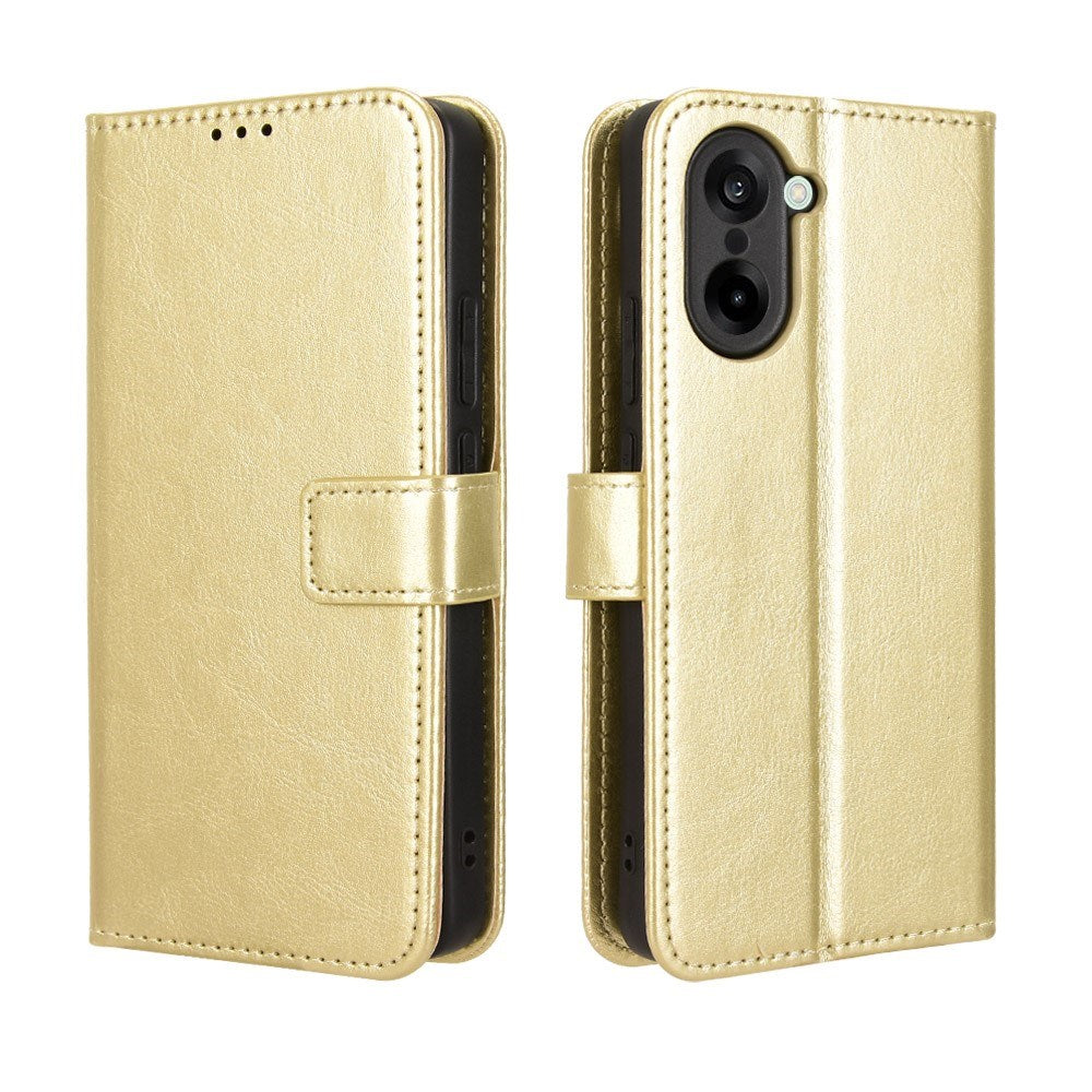 EIDERWOOD OnePlus Nord CE5 Kunstlæder Flip Cover m. Strop - Guld