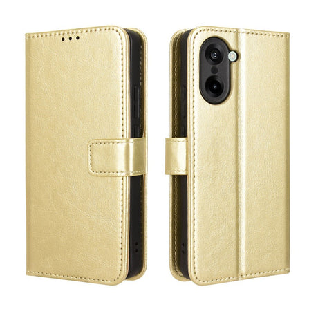 EIDERWOOD OnePlus Nord CE5 Kunstlæder Flip Cover m. Strop - Guld