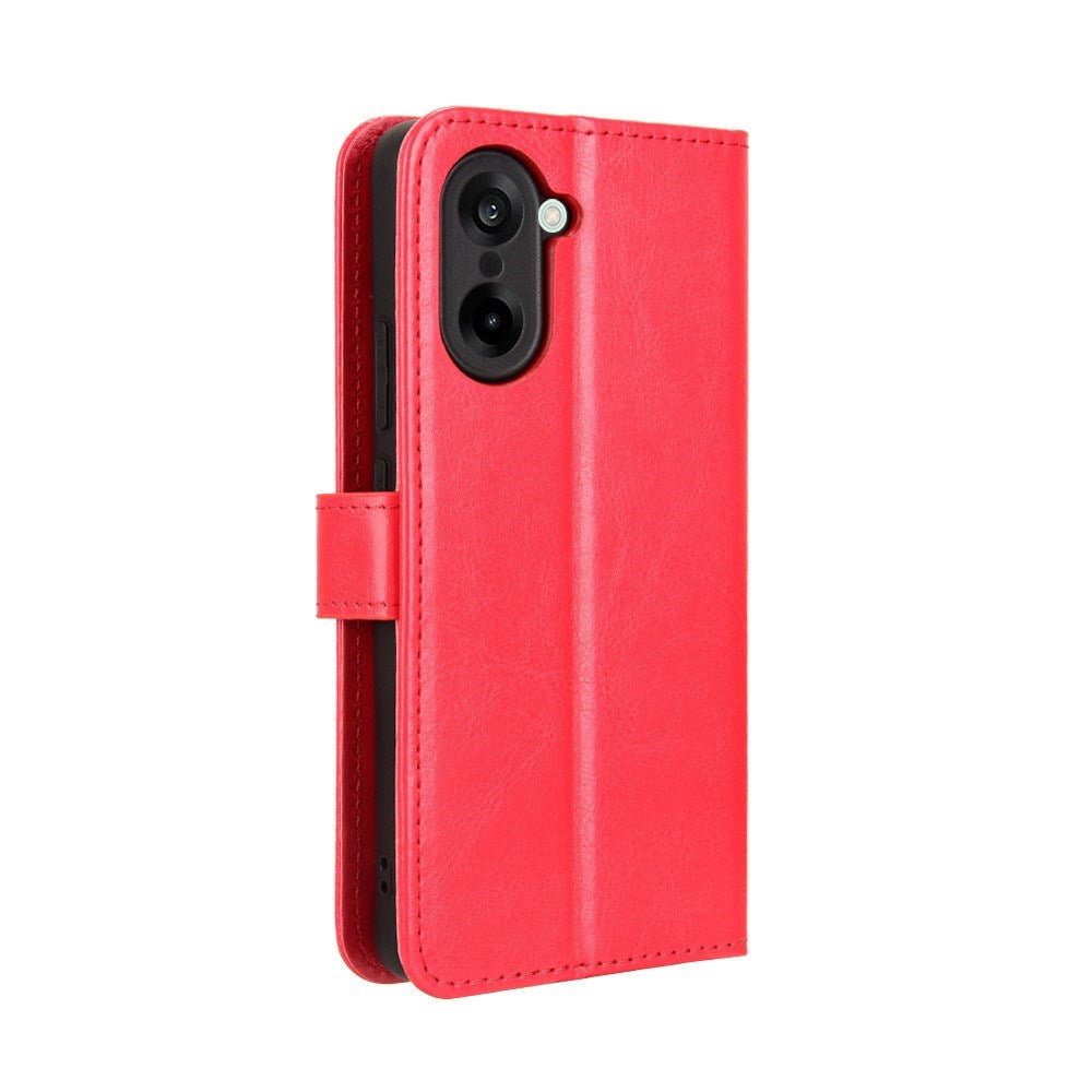 EIDERWOOD OnePlus Nord CE5 Kunstlæder Flip Cover m. Strop - Rød